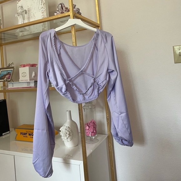 WeWoreWhat Satin Set in Heather Purple - Picture 3 of 6